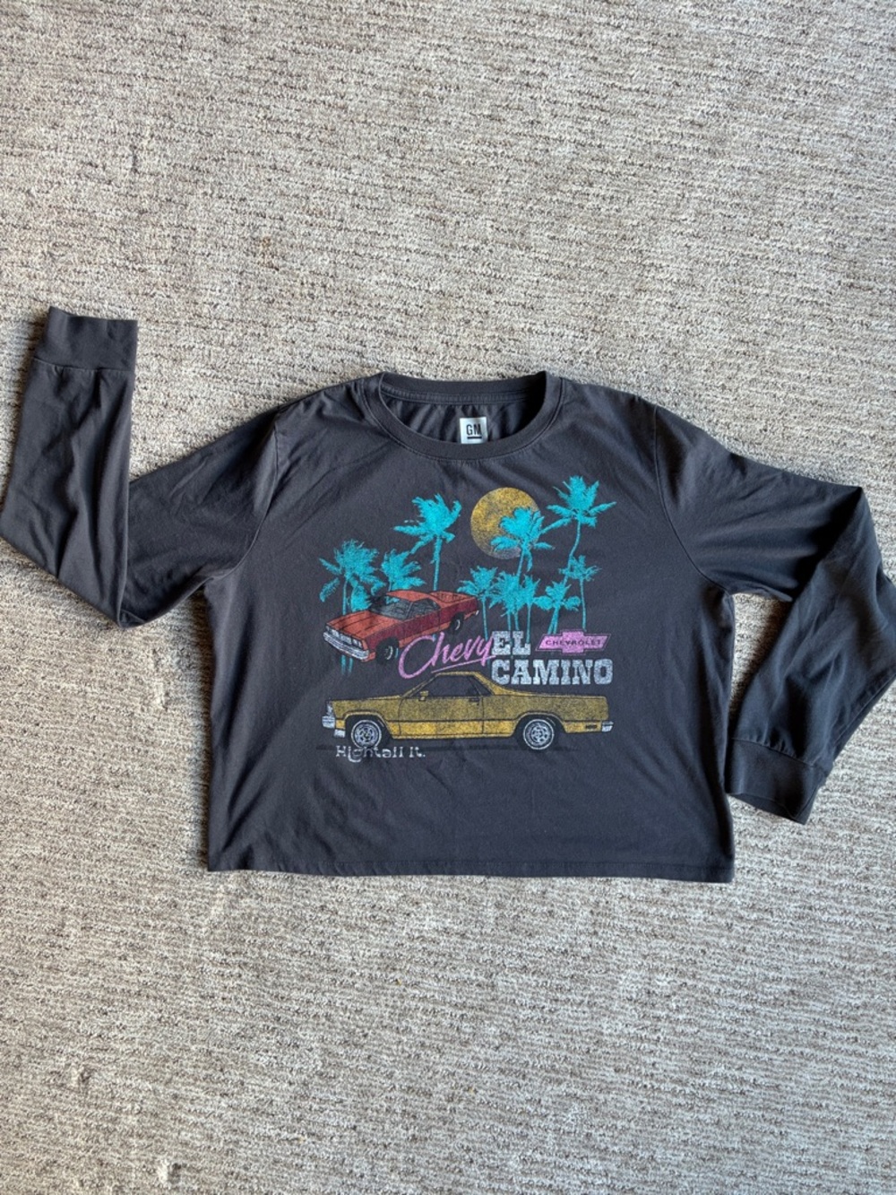 Grey Chevy El Camino Graphic Long-Sleeve Tee